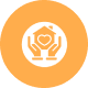 Home protection emblem in orange circle